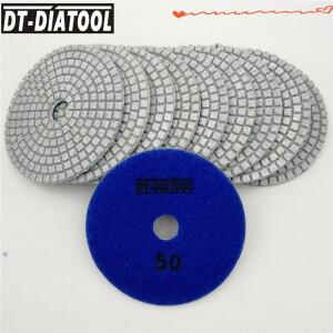 DT-DIATOOL 다이아몬드 레진 본드 연마 G50 10개/세트 100MM 대리석 화강암 샌딩 디스크용 우수한 품질 4인
