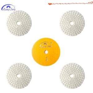 HuangChang 5PCS 100mm 프리미엄 3단계 연마 패드 화강암 대리석 스톤 습식 다이아몬드 샌딩 디스크 도구