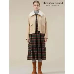 써스데이아일랜드Thursday Island 부클 카라 모직 보머 자켓T238MJP231W 960019