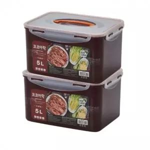 (생담) 코코아락 진공 다용도 김치통 1+1 김장 보관 밀폐용기 5L