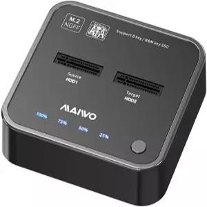 듀얼 M.2 SATA SSD 도킹 스테이션 및 오프라인 복제기 USB-C 원클릭 클론 B/M Key 2242/2260/2280/22110