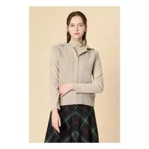 BCBG 비씨비지라쿤 케이블 후드 베스트 B5D513 1011676
