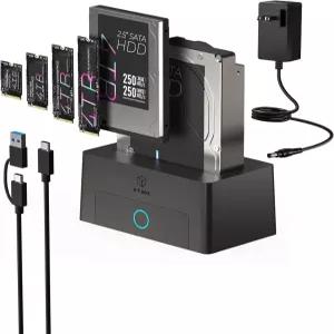 M.2 NVMe 및 SATA 하드 드라이브 도킹 스테이션 2.5인치 3.5인치 HDD/SSD용 ICY BOX 10Gbps 싱글 베이 지원