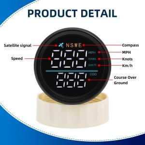 0~299KMH 노트 MPH GPS 속도계 게이지 (안테나 홀더 포함) 52mm 디지털 COG 주행 거리계 (자동차 선박 RV용