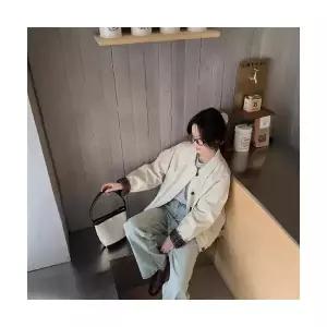 여성 러블리 코트 하프 체크 봄 칼라 싱글 블레이저 다올1