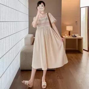 치마 원피스 여사친 롱 자수 데일룩 엄마반팔 DAOL2
