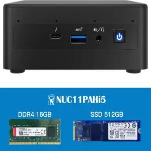 인텔 코어 i5-1135G7(16GB RAM+512GB NVMe SSD)을 탑재한 NUC 11용 11 팬서 캐니언 NUC11PAHi5 미니 PC