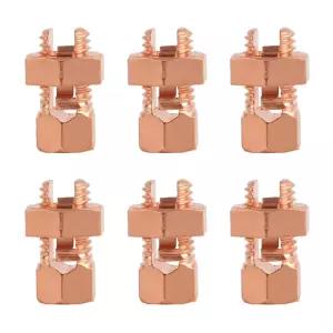 6PCS 분할 볼트 커넥터 구리 접지 클램프로 베어 와이어 TJ-16에 본딩 완료
