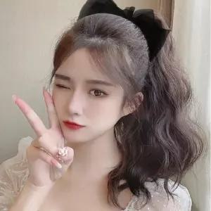 왕리본 빅사이즈 포니테일 머리끈 쉬폰 볼륨 곱창밴드