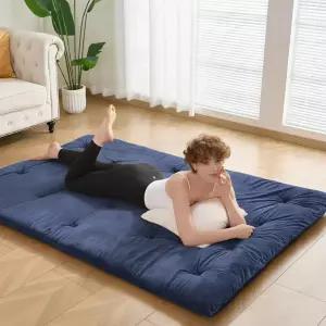 VIPBED 일본식 바닥 이불 매트리스 트윈 사이즈 38 x 80 2.5 두꺼운 접이식 롤업 침대 수면 패드 25D