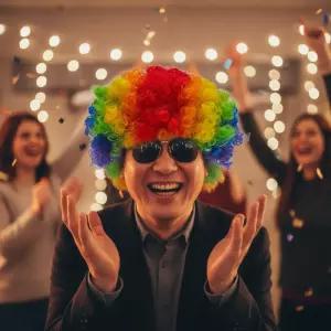 다있쏘몰 레인보우 뽀글이가발 무대의상