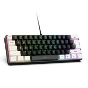 USB 유선 RGB 게이밍 키보드 61키 화이트 블랙  미니 오피스 마우스 PC 데스크탑 컴퓨터 게이머 키패드