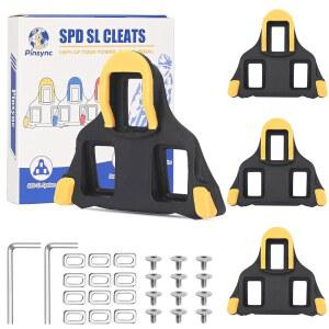 핀싱크 SPD SL 클리트 세트 6 플로트(4팩) - 시마노 SPD-SL 로드 페달, 간편한 클립 인/아웃, 3홀 사이클링 슈즈용 내구성 클리트와 호환 가능