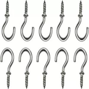 IDEALESV 50개 304개 스테인리스 스틸 나사 천장 후크 5/8인치 소형 컵 스크류 인 라이트 실외 및 실내