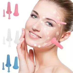 2 개/대 바디 Fac 목 눈 마사지 진공 탱크 페이셜 케어 안티 에이징 뷰티 도구에 대한 천연 실리콘 부항 컵