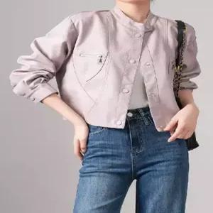 여자 핑크 트렌디 아이템 재킷 가죽 봄가을 리치 스몰 차이나 코트 HT1
