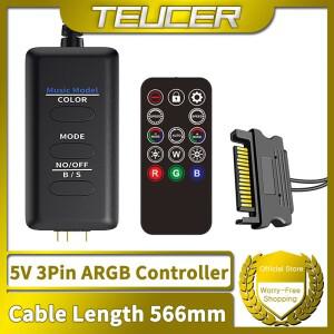 LC-S50R ARGB 5V 3핀 to  인터페이스 확장 케이블 라이트 컨트롤러 PC 케이스 팬용 원격제어