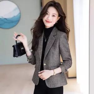 회색 모직 상의 자켓 정장 코트 여성패션 봄가을 쇼트 DL3