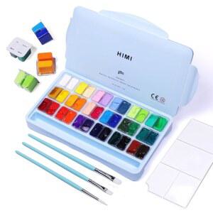 히미 구아슈 트윈 36가지 디자인 세트 12ML 3가지 색상 페인트 팔레트 젤리 브러시와