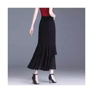 여성 데일룩 스커트 쉬폰 플리츠 레이어드 여름 머메이드 중기장 언밸런스 롱 DAOL2