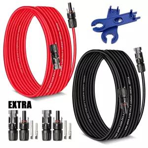 AAKL 태양광 확장 케이블 3피트 10AWG 6mm2 패널 커넥터 포함 PV 와이어 남성용 어댑터 게이지 시스템용