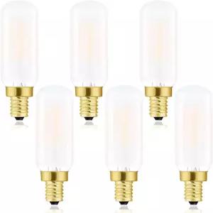 프로스트드 T6 LED 전구 E12 디밍블 에디슨 25W 소프트 화이트 3000K 캔델라브라 백열전구 T6.5 빈티지