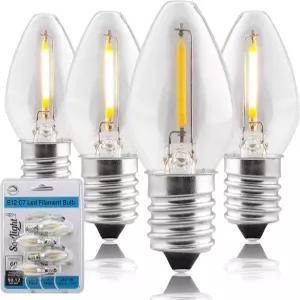 SouLight LED 야간 전구 E12 C7 1와트 등가 10W 백열전구 웜 화이트 2700K 윈도우 캔들 샹들리에 4팩