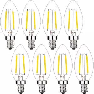 수나이오니 LED 칸델라브라 전구 25와트 등가 B11 2W 따뜻한 흰색 2700K E12 베이스 디밍 가능한 에디슨