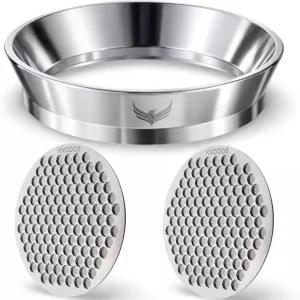 포터필터용 54mm 자기 투여 깔때기 및 퍽 스크린 세트 2개의 있는 스테인리스 스틸 에스프레소 액세서리