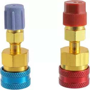 HUAREW R1234yf 퀵 커플러 키트 R134a 하이/로우 사이드 호스 피팅 커넥터 어댑터 차량 에어컨 시스템 배기