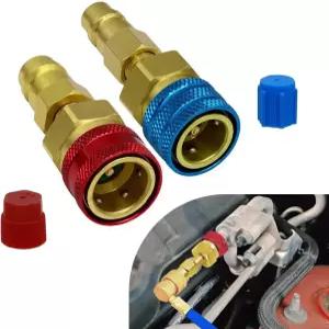 Anyhut 2 PCS R1234yf 어댑터 퀵 커플러와 R134A 고압/저압 커넥터 변환 키트 냉매 교류 시스템 충전용