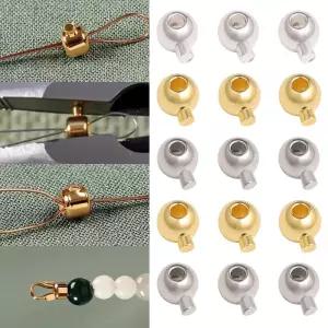 10 개/몫 3mm 골드 컬러 스테인레스 스틸 스토퍼 비즈 와이어 Rondelle 대 한 크림프 엔드 Diy 쥬얼리