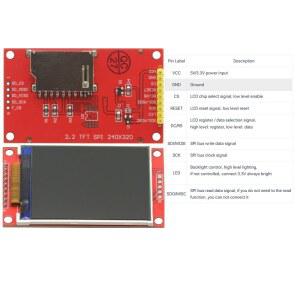 2인치 SPI AVR 아두이노 슬롯 디스플레이 TFT 51 ILI9341 PIC용 240X320 카드 모듈 포함 ARM SD LCD STM32