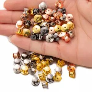 10pcs 금속 핀 백업 DIY 브로치에 대 한 잠금 키퍼 걸쇠에 나 멜 옷 깃 넥타이 모자 배지 휘장 보석 공예