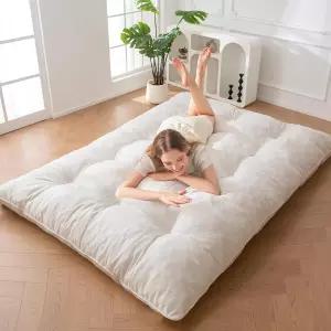 MAXYOYO 바닥 매트리스 풀사이즈 6인치 Chenille 일본 이불 접이식 침대 터프트 롤업 소파 거실용 다다미