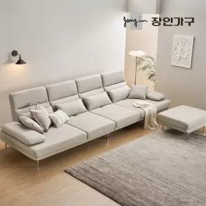 장인가구 도이 6인용 스윙 가죽 소파 스툴 포함)