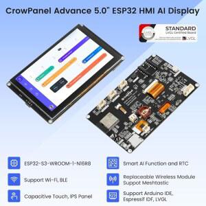 엘레크로우 ESP32 32비트 듀얼 ESP IPS IDF 디스플레이 고급 터치 480 케이스 음성 상호작용 HMI 최대 아두이노 240MHZ 800 지원 코어 아크릴 호환 포함 AI LX7 프로세서 5인치 디스플레이