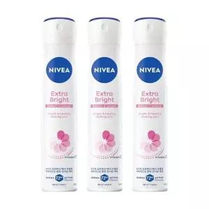 [셀러허브]니베아 데오드란트 스프레이 엑스트라 브라이트 200ml 3개 (S49445386)