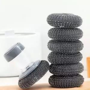 철 수세미 브러쉬 주방 세척솔 스테인리스 손잡이 설거지 리필 눌어붙은