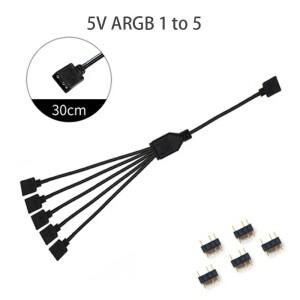 12V 4핀 RGB 동기화 마더보드 케이블 5V 3핀 1 ~ 2/3/4/5 방식 연장선