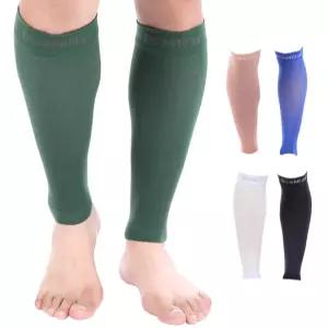 남성 및 여성용 닥 밀러 종아리 압박 슬리브 발 없는 양말 무릎 높이 3040mmHg 정강이 달리기 사 쌍의 다리