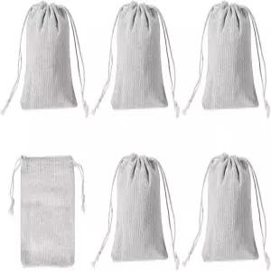 파티킬 5 x4 동전 자루 가방 6Pcs 은행 입금 변경 트랜짓 캔버스 머니 백 드로스트링 선물 스타일 1 흰색