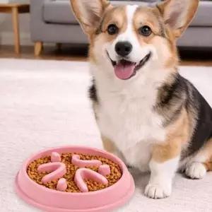 강아지 슬로우 식기 20x20cm 고양이 슬로우 식기 반려동물 미로형