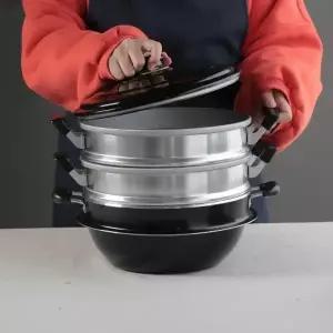 대용량 3단 찜기 33cm 알루미늄 다단 찜통 업소용 가정용 대형 조리용기