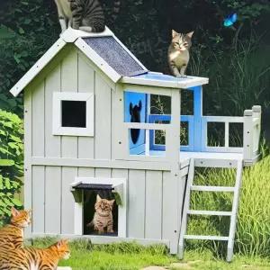 원목 고양이 캣타워 사계절 숨숨집 주택 빌라 케이지 목조 하우스