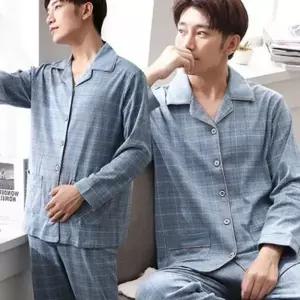 상하의 남성 잠옷 세트 카라 남자 파자마 세트 체크 캐주얼