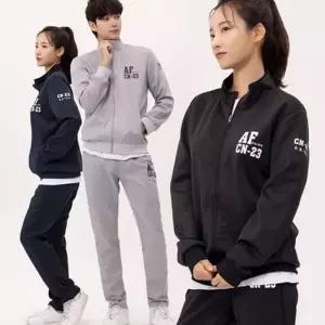 스포츠 남녀공용 트레이닝 세트 집업 커플 트레이닝 세트 상하 바지