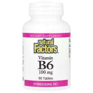 (아이허브) 네츄럴펙터스 비타민B6 피리독신 HCl 100mg 90정