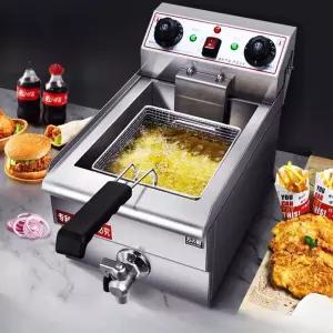 업소용 튀김기 가마솥 이중 새우 온도제어 꼬치 기계