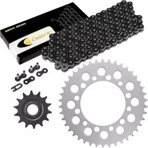 Caltric 블랙 드라이브 체인 및 스프로킷 키트 혼다 Trx200 Fourtrax 200 2X4 1990-1997 호환